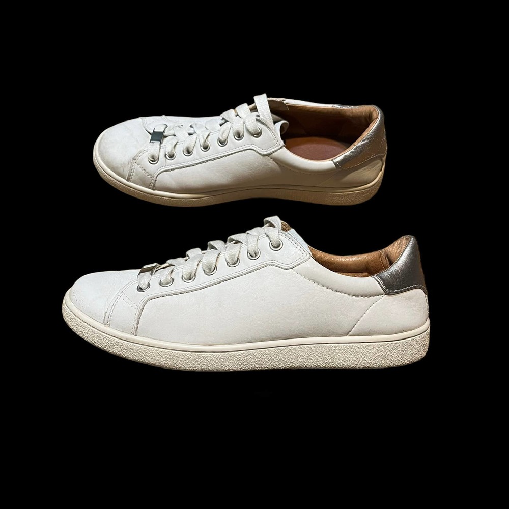 UGG Australia Milo White Leather Sneakers Shoes Size 9.5